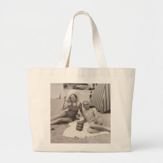 Beach tote med en vintage resor-poster jumbo tygkasse