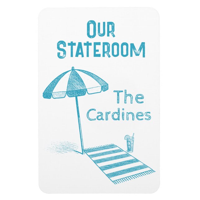 Beach Towel Cruise Frakt Stateroom Door Marker Magnet (Vertikal)