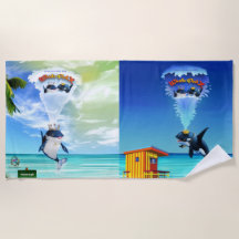 Beach Towel Du har Har Whale Mail!