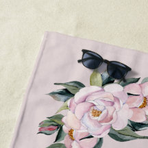 Beach Towel Magnolia Rosa Flowers