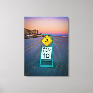 Beach Traffic Signs on Daytona Beach at Dawn II Canvastryck