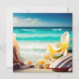 Beach Treasures Blank Greeting Card Kort