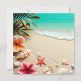 Beach Treasures Blank Greeting Card Kort