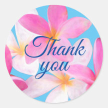 Beach Tropical Blommigt Rosa Bröllop Tack