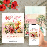 Beach Tropical Cocktails 40:e födelsedagen Party Inbjudningar<br><div class="desc">Vilket bättre sätt att fira med brudens sida och vänner än ett hav som är "40:e födelsedagen Party". Alla kommer att bli avslappnade och bekväma på den tropiska stranden firande.</div>