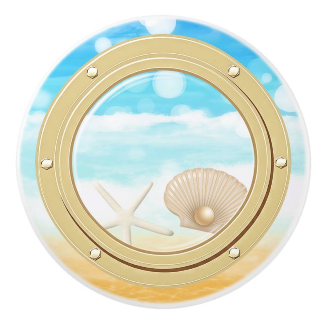 Beach Tropical Cruise Porthole & Snäckors Knopp (Framsidan)