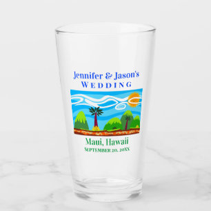 Beach Tropical Destination Wedding Hawaii Pint Glaskopp