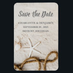 Beach Tropical Destination Wedding Spara datumet Magnet<br><div class="desc">Beach Tropical Destination Wedding Spara datum magneter är en unik perfekt för dina gäster för bröllop tema som strand, destination, sommar, hawaii eller tropiska.Den har strand, havs-vågar, sand, stjärnfisk och mall för text och foton. Klicka på knappen Anpassa om du vill anpassa den med texten. Besök gärna min butik "...</div>