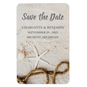 Beach Tropical Destination Wedding Spara datumet Magnet