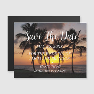 Beach Tropical Ocean Bröllop Modern Vinkara Magnet