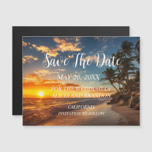 Beach Tropical Ocean Bröllop Modern Vinkara Magnet