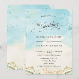 Beach Tropical Ocean Destination Wedding Inbjudningar