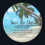 Beach Tropical Sand Bröllop Modern Vågar Magnet<br><div class="desc">Tropiskt,  strand,  enkelt,  vinkart,  destination,  handflatan träd,  elegant,  modernt Bröllop,  Spara datum magneter. Du kan anpassa den med dina detaljer.</div>