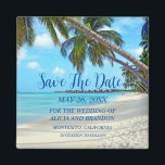 Beach Tropical Sand Bröllop Modern Vågar Magnet<br><div class="desc">Tropiskt,  strand,  enkelt,  vinkart,  destination,  handflatan träd,  elegant,  modernt Bröllop,  Spara datum magneter. Du kan anpassa den med dina detaljer.</div>
