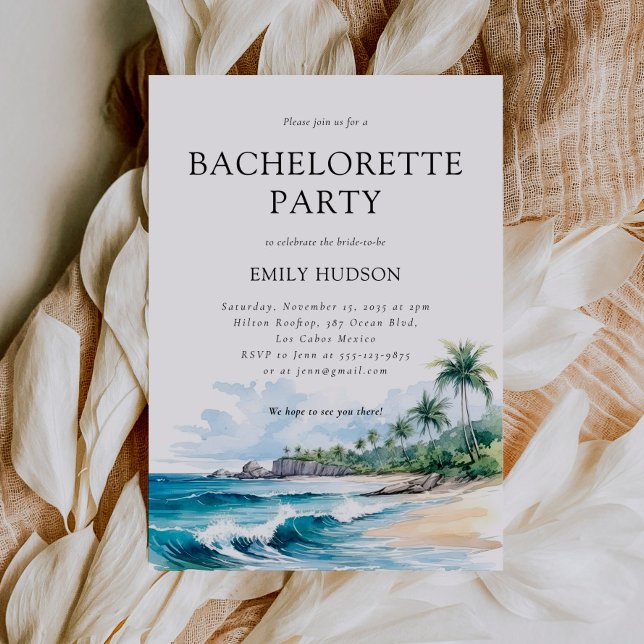Beach Tropical Summer Bachelorette Party Inbjudningar (Skapare uppladdad)