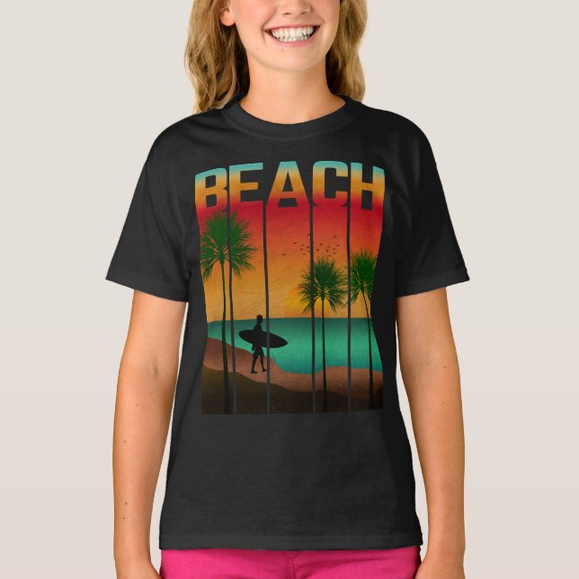 Beach Tropical Summer T Shirt (Framsida)