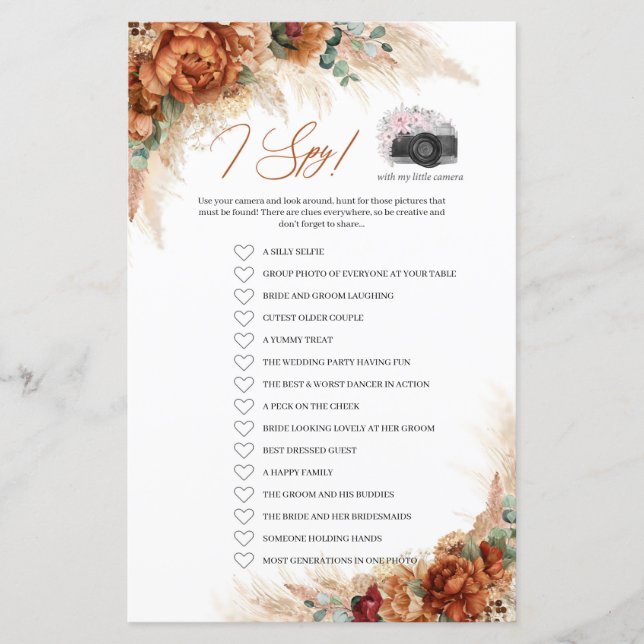 Beach tropical terracotta burgundy pampas I Spy (Framsida)