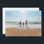 Beach Tropical Vacation Helgdag Julfoto Julkort<br><div class="desc">Den här designen skapades genom digital grafik. Den kan vara personlig i det område som tillhandahålls genom att ändra fotot och/eller text. Du kan också anpassa den genom att klicka för att anpassa ytterligare alternativ och ta bort eller ändra bakgrunden i färg, lägga till text, ändra texten färg eller stil...</div>
