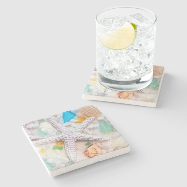 Beach Tropican Themes Drink Coasters Stenunderlägg (Sidan)
