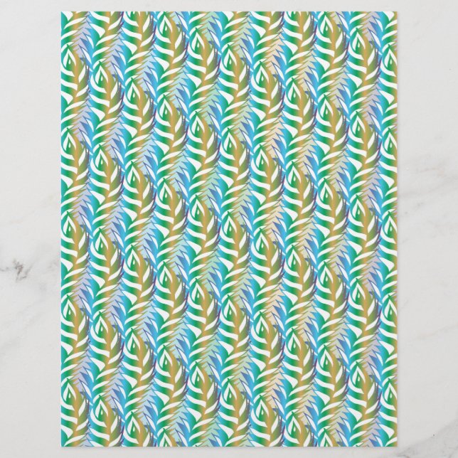 Beach turcoise roligt fjäther mönster. (Framsida)