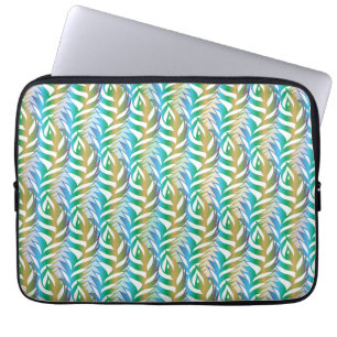 Beach turcoise roligt fjäther mönster. laptop fodral