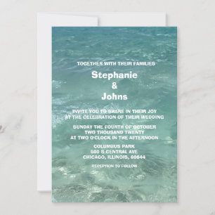 Beach Turcos Teal Vatten Destination Wedding Inbjudningar
