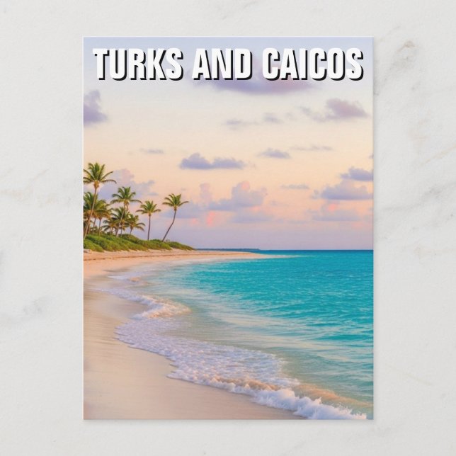 Beach Turks and Caicos Travel Vykort (Framsida)