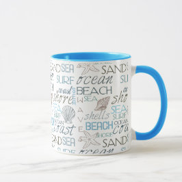 Beach Typography Mugg