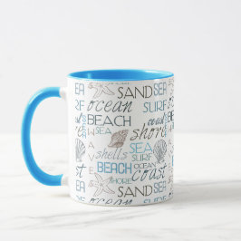 Beach Typography Mugg