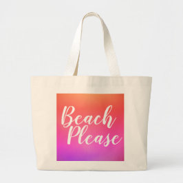 Beach Typography Orange Rosa Ombre Jumbo Tygkasse