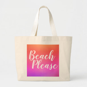 Beach Typography Orange Rosa Ombre Jumbo Tygkasse