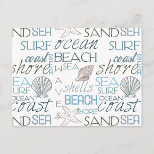 Beach Typography Vykort