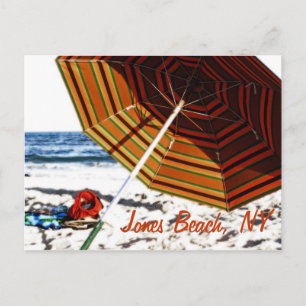 "Beach Umbrella Glow", Jones Beach, NY-vykort Vykort