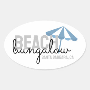 Beach Umbrella Vacation Rental - Oval Sticker Ovalt Klistermärke