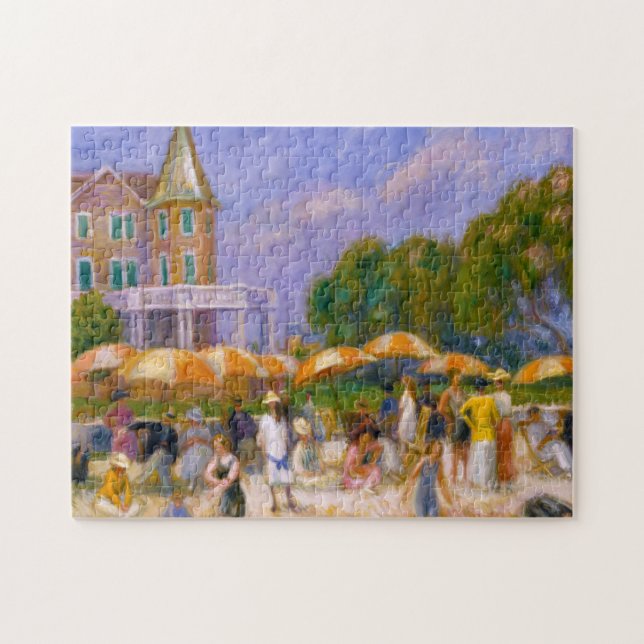 Beach Umbrellas at Blue Point av William Glackens Pussel (Horisontell)