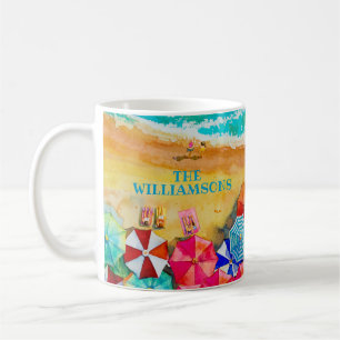 Beach Umbrellas in Sand Kaffemugg