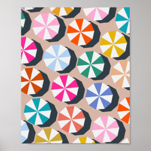 Beach Umbrellas Sommarkusten Poster