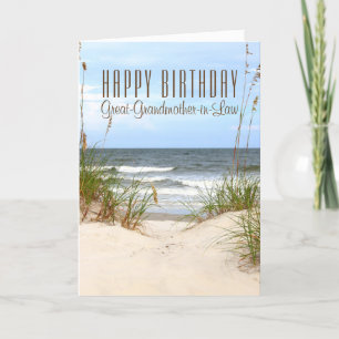 Beach-Underbar-Grandmor-in-Law Birthday Card Kort