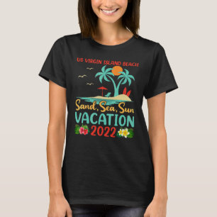 Beach Vacation 2022 Retro Sunset Us Virgin Island T Shirt