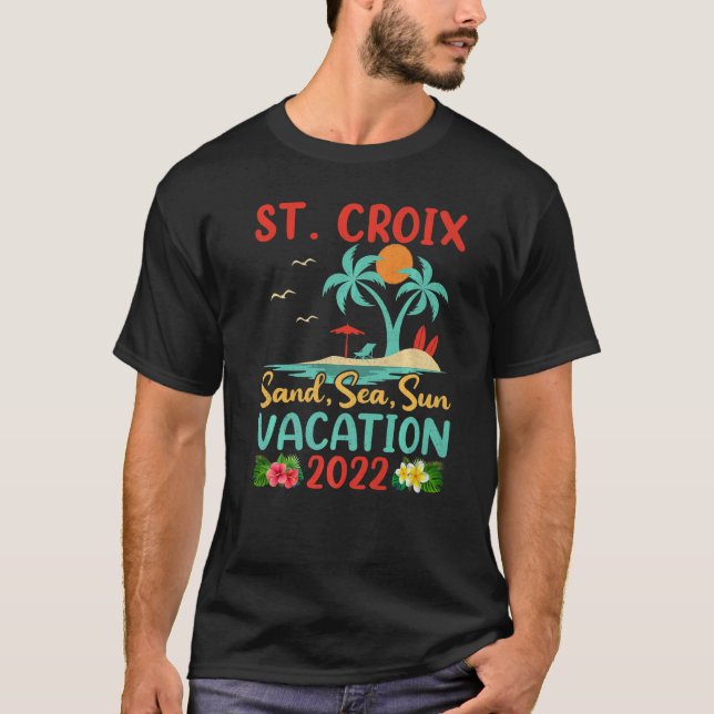 Beach Vacation 2022 Retro Virgin Island St Croix B T Shirt (Framsida)