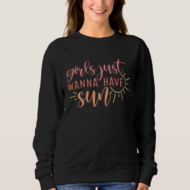 Beach Vacation Girls Just Wanna Have Sun T Shirt (Framsida)