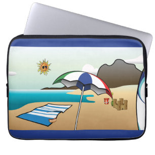 Beach Vacation Mörk blått Laptop sleeve
