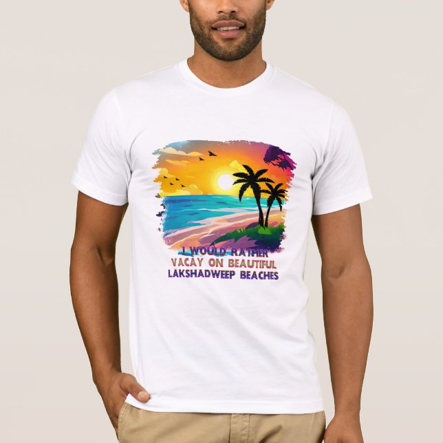 Beach Vacation Tee, Lakshadweep Indian Beach T Shirt (Framsida)
