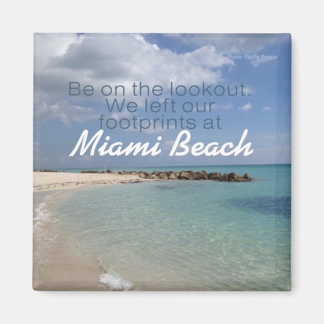 Beach Vacation Travel Souvenir Magnet Miami Etc (Framsidan)