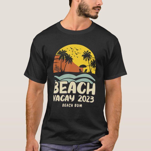Beach Vacay 2023 Beach Bum Vintage T Shirt (Framsida)