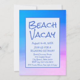 Beach Vacay Getaway Vacation-inbjudan Inbjudningar