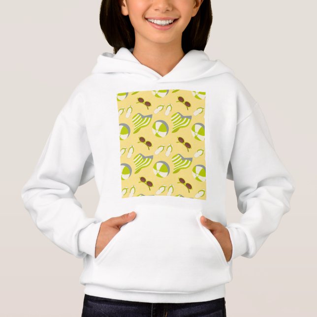 Beach vacay mönster med solglasögon och sol hat t shirt (Framsida)