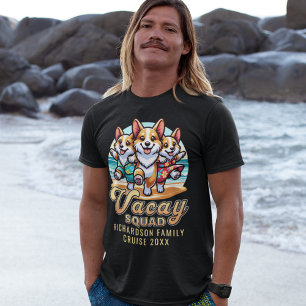Beach Vacay Squad Funny Corgis Family Vacation T Shirt