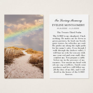 Beach Väg Rainbow Funeral Prayer Card Visitkort