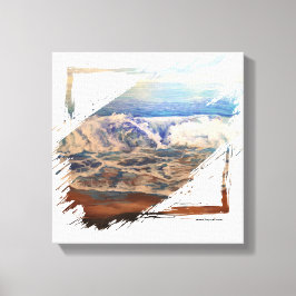 Beach Vågar Blue Canvastryck